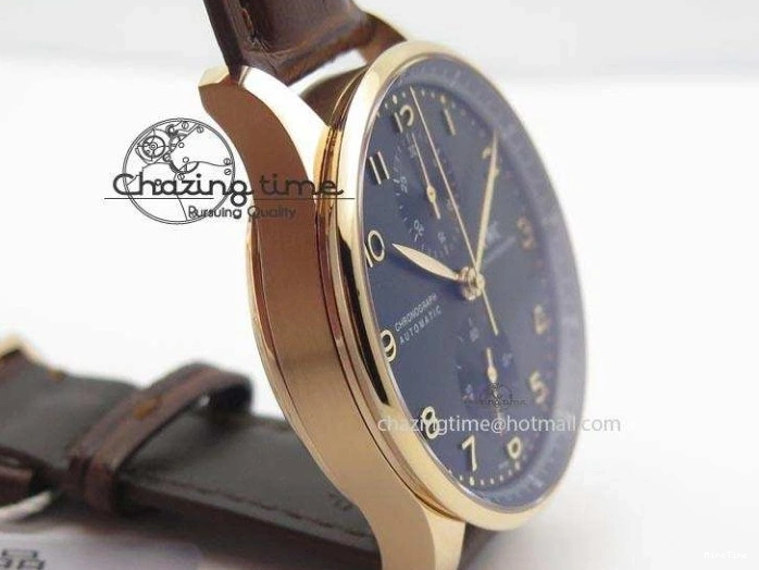 MIROTIME 0414 Portuguese IW371415 ZF 1:1 Best Edition RG Black dial On Brown Leather Strap A Modern 7286